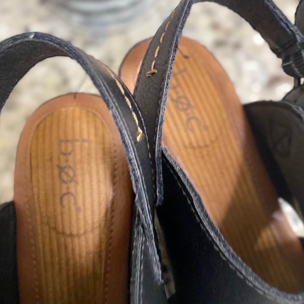 B.O.C. Womens Black Slingback Clog Platform Heels BC0010109‎ Size 7M - Picture 7 of 8